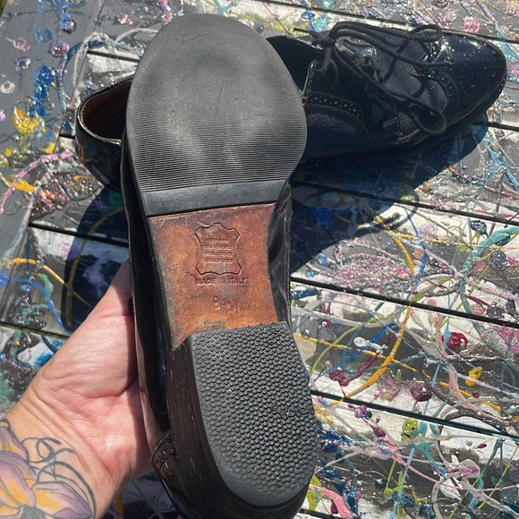 Vintage Arnold Churgin suede and patent leather lace up shoes - Picture 7 of 9